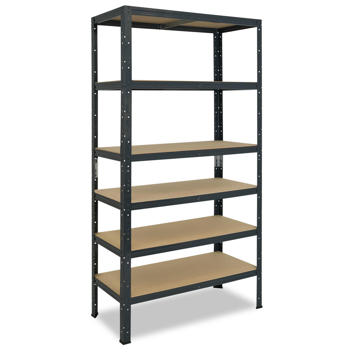 SCHWERLASTREGAL HOME 200x75x45 cm in anthrazit mit 6 Böden und 145 kg Traglast pro Boden - Anthrazit, Metall (75/200/45cm) - shelfplaza