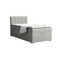 BOXBETT TEEN 3 90/200 Velours Hellgrau H4 - Hellgrau, Holz/Holzwerkstoff (90/200cm) - Deine Möbel 24