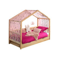 HAUSBETT mit Textilhimmel Kapua 210x170x97 aus Massivholz in Natur - Kieferfarben, Holz (90/200cm) - 58aufmkessel