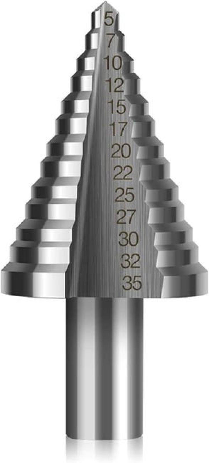 BOHRER - (5 mm - 35 mm), titanbeschichtet, massiv. - Silberfarben, Metall (3.5/3.5/7.3cm) - DCA