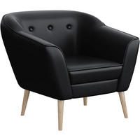 SESSEL Doris - Buchefarben/Schwarz, Holzwerkstoff/Buchenholz (80/75/74cm) - Meblini
