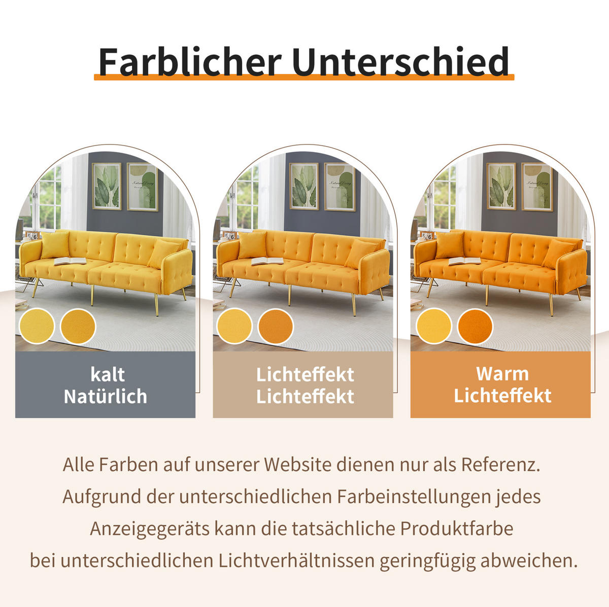SCHLAFSOFA 215/81,5 cm Liegefläche – mit Veloursbezug und verstellbaren Armlehnen - Gelb, Textil (82/70/178cm) - BEAOK