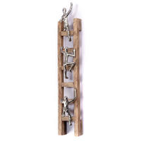 WANDDEKO Climb 58cm, Mangoholz, Alu silber-natur - Naturfarben, Holz (10/58/9cm) - CREEDWOOD