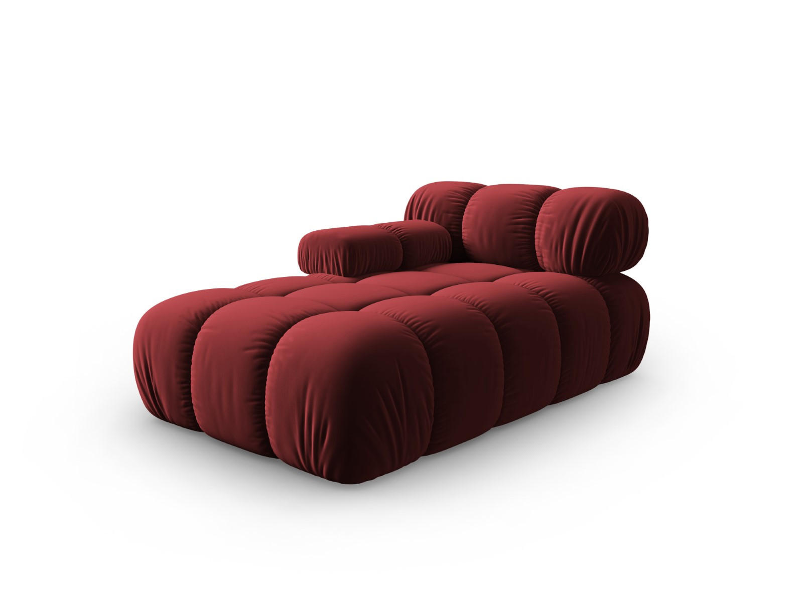 CHAISELONGUE links Bellis aus Samt dunkelrot - Dunkelrot, Textil (97/62/157cm) - Micadoni