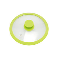 GLASDECKEL mit Silikonrand 20 cm grün - Grün, Glas (20/20/4cm) - bremermann