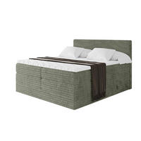 BOXSPRINGBETT mit Matratze H3|H4 und Lattenrost - TOLO KING-v1 200x200 Cord - Olive - Olivgrün, Holzwerkstoff (200/200cm)