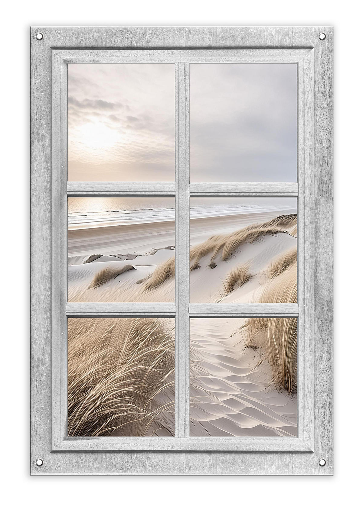 GARTEN-POSTER 60x90 cm Fenster Strand - Beige, Kunststoff (60/90/2cm) - artissimo