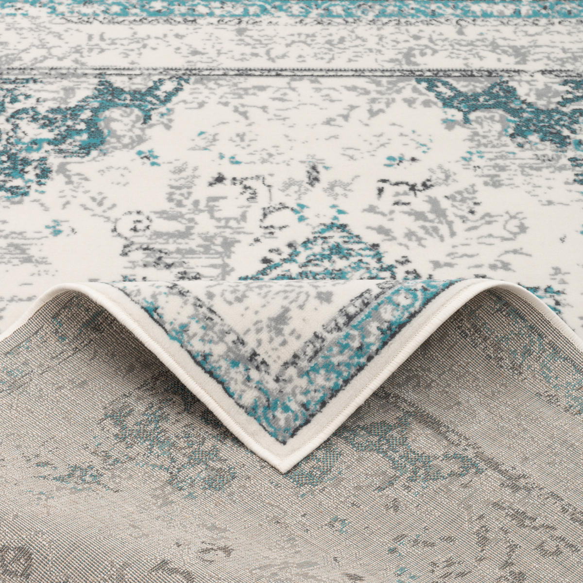 DESIGNER TEPPICH POP-VINTAGE - Blau/Creme, Textil (200/290cm) - Pergamon