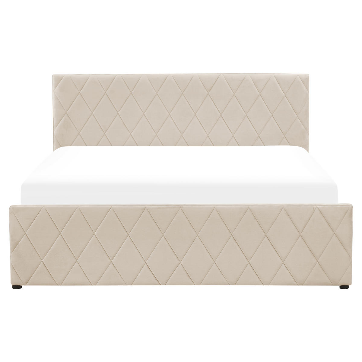 BETT mit Stauraum 160/200 cm Beige Rochefort - Beige, Textil (160/200cm) - Beliani