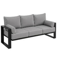 LOUNGESOFA 3-Sitzer Verdino mit Metallrahmen 215 cm anthrazit - Anthrazit, Metall (215/90/87cm) - Beautysofa