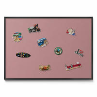 MAGNETTAFEL 100x70 cm Schwarzer Rahmen Pastellrosa - Kirschrot, Metall (100/70/0.4cm) - TULUP