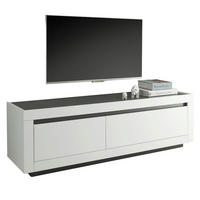 TV-LOWBOARD weiß, anthrazit, TV Unterteil 180 x 56 cm - Weiß Hochglanz/Anthrazit, Holz/Holzwerkstoff (180/56/50cm) - Furn.Design