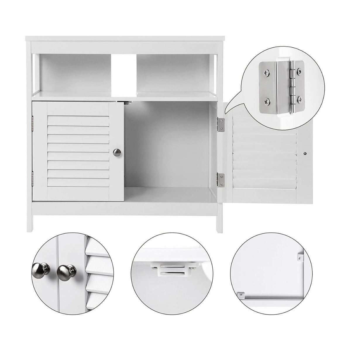 WASCHTISCHUNTERSCHRANK weiß 2 Türen 1 Nische L60cm - Weiß, Holzwerkstoff (30/60/69cm) - Calicosy