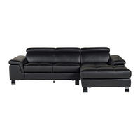 SOFA - 4 Personen - leder - schwarz Mishima - Schwarz, Leder (260/79/167cm) - Vente-Unique