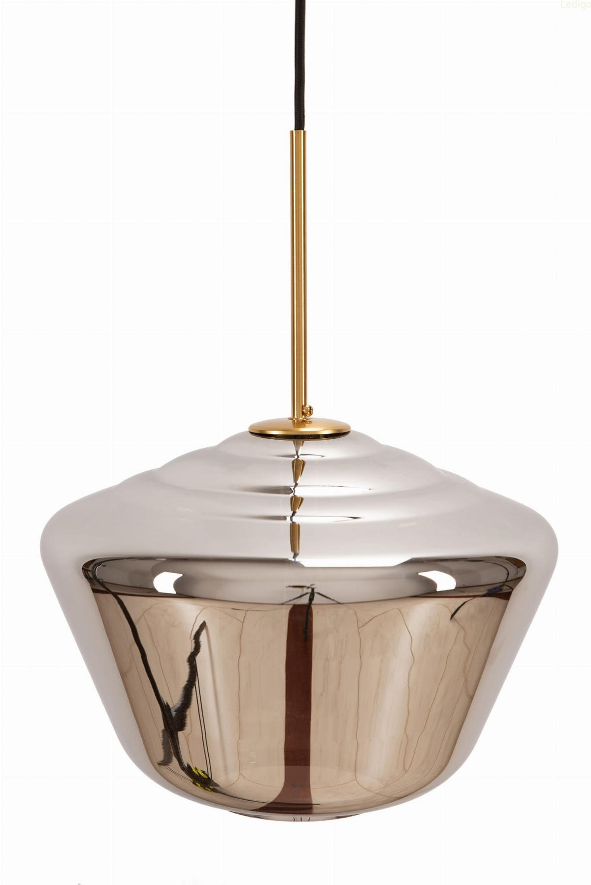 PENDELLEUCHTE Paris - Goldfarben/Grau, Glas/Metall (30/30/122cm) - kiki design
