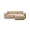 ECKSOFA rechts Kendal aus Samt mandelbeige 4 Sitzplätze - Cappuccino, Textil (173/256cm) - Micadoni
