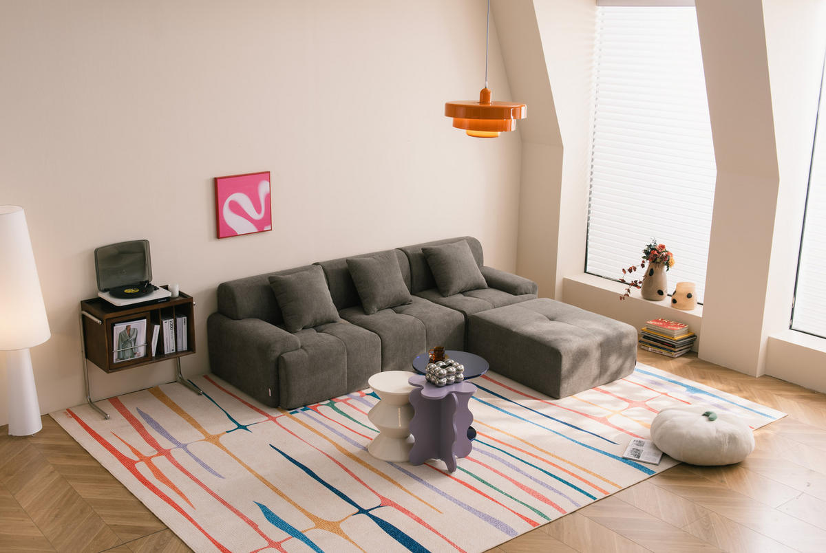 ECKSOFA Chenille Aschbraun - Braun, Textil (260/190cm) - MILYsofa