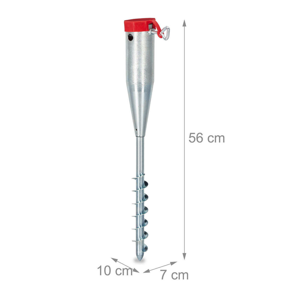 2XZEMNÁ hriadeľ - strieborná, kov/plast (7/56/10cm) - Relaxdays