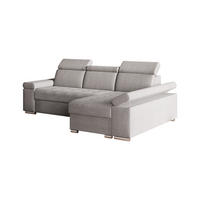 ECKSOFA mit Schlaffunktion Luka L Twist 19 - Hellgrau - Rechts - Silberfarben/Hellgrau, Holzwerkstoff (260/168cm) - Möblo