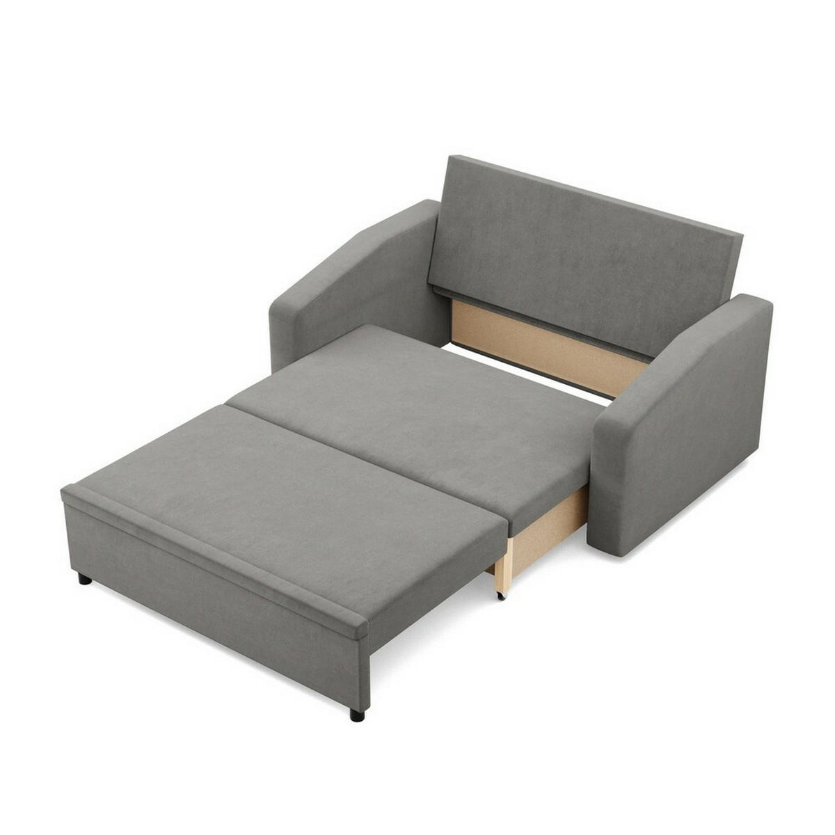 SOFA Neo mit abgeschrägter Armlehnen hellgrau - Hellgrau, Textil (148/90/87cm) - SIMKAM Furniture