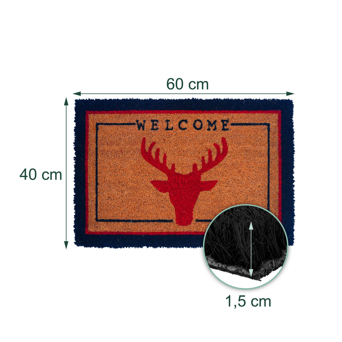 ROHOŽ - viacfarebná, textil/plast (60/40cm) - Relaxdays