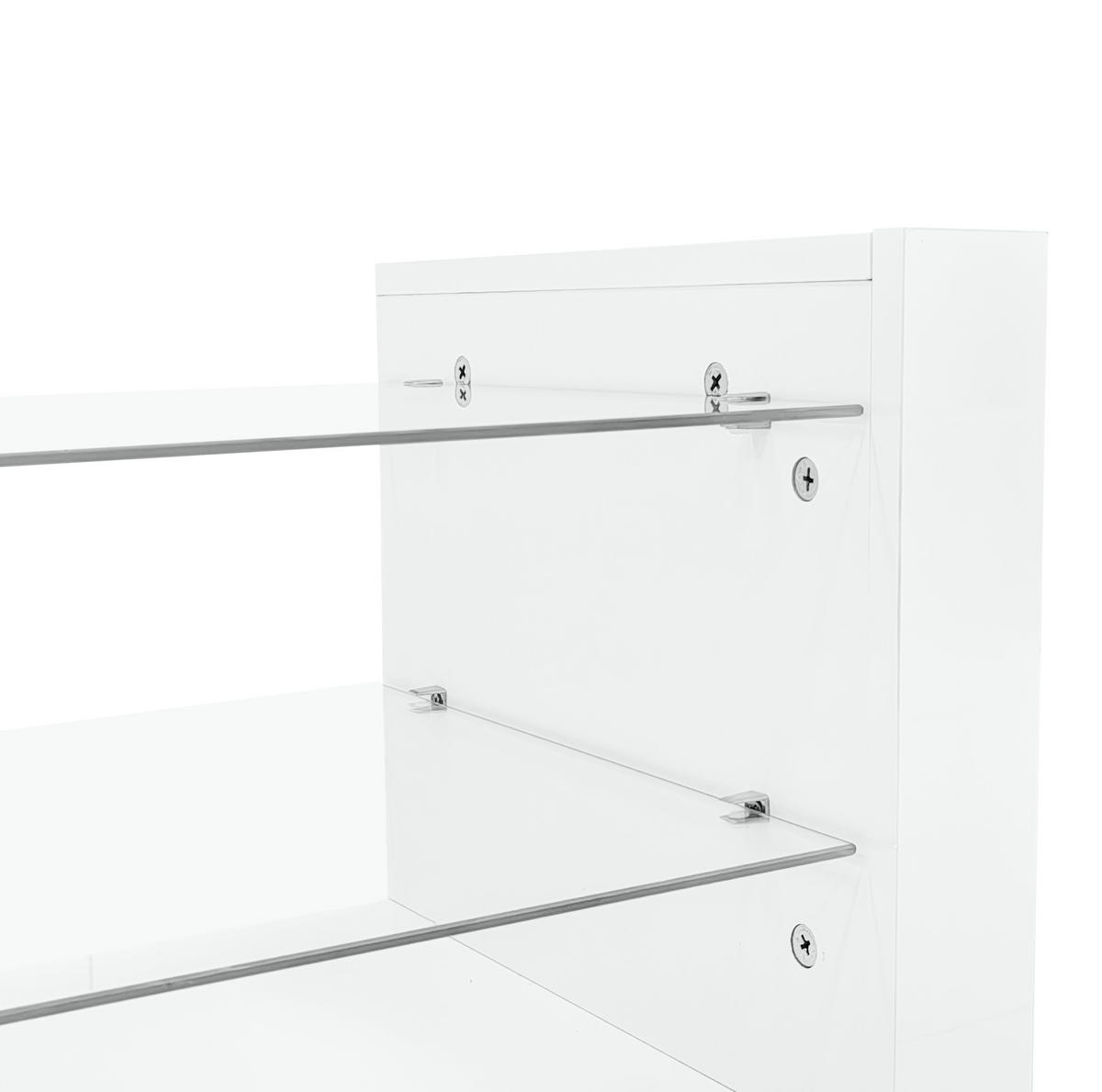 TV-ELEMENT Weiß: TV-Element 181/38/38 cm & Couchtisch 100/50/40,3 cm mit LED - Weiß, Holzwerkstoff (100/40/50cm) - Flora Grace