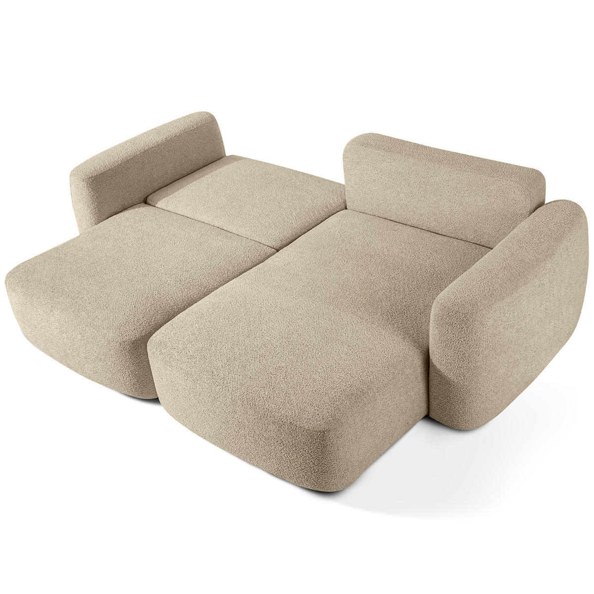 ECKSOFA rechts ELOSA - Beige, Holz/Textil (245/165cm) - KONSIMO®