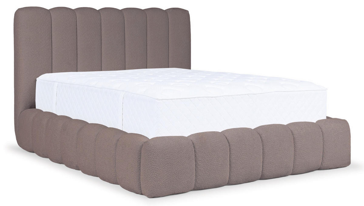 POLSTERBETT Cande Hellbraun 160x200 cm - Hellbraun/Schwarz, Holz/Textil (160/200cm) - Selsey