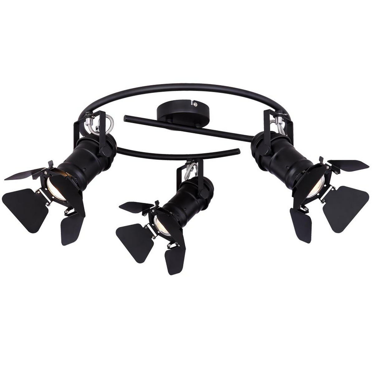 DECKENLEUCHTE Metall Schwarz 3-flammig - Schwarz, Metall (40/40/26.5cm) - Globo Lighting