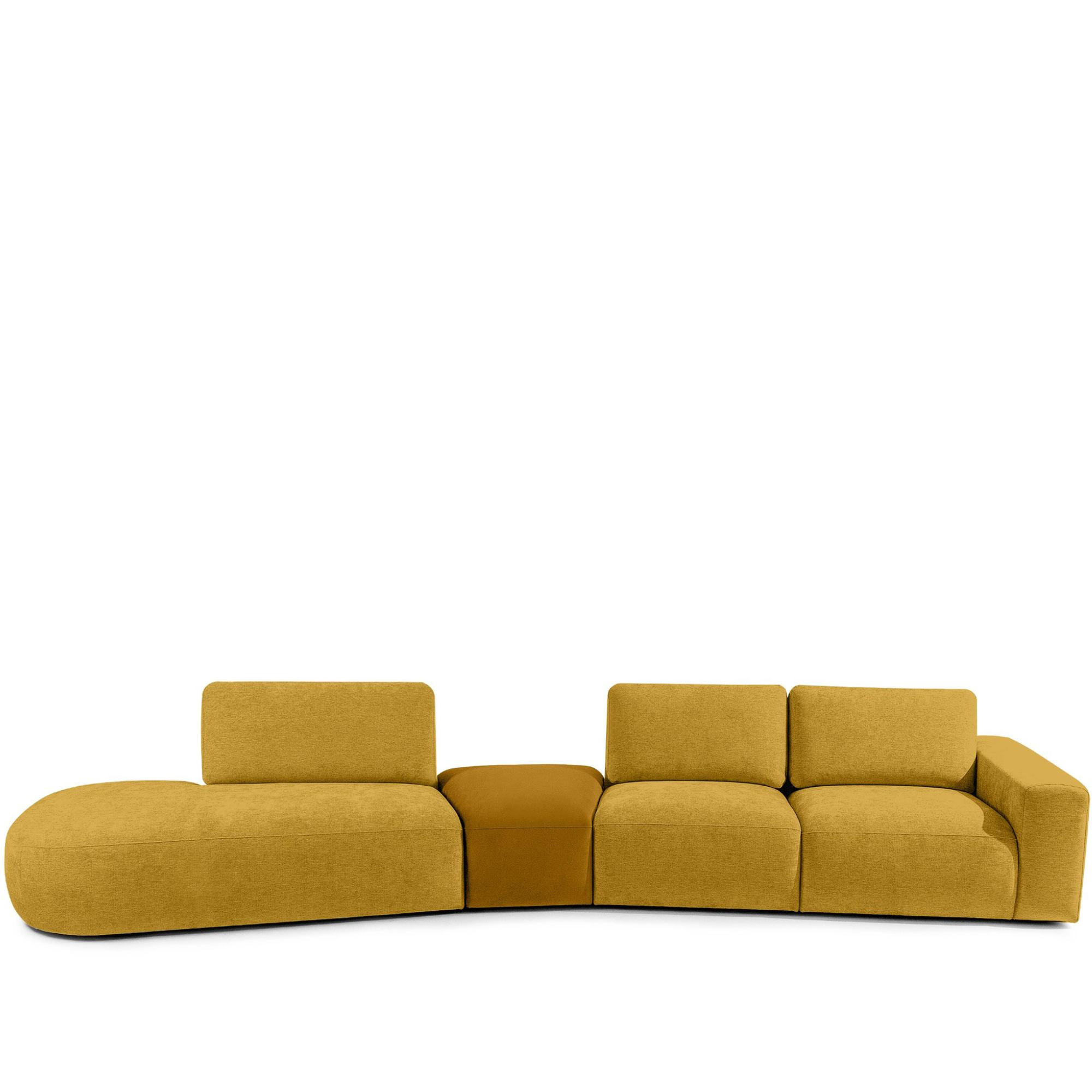 5-SITZER ECKSOFA ZUCCO Chenille links, Gelb - Gelb, Textil (430/84/105cm) - KONSIMO®