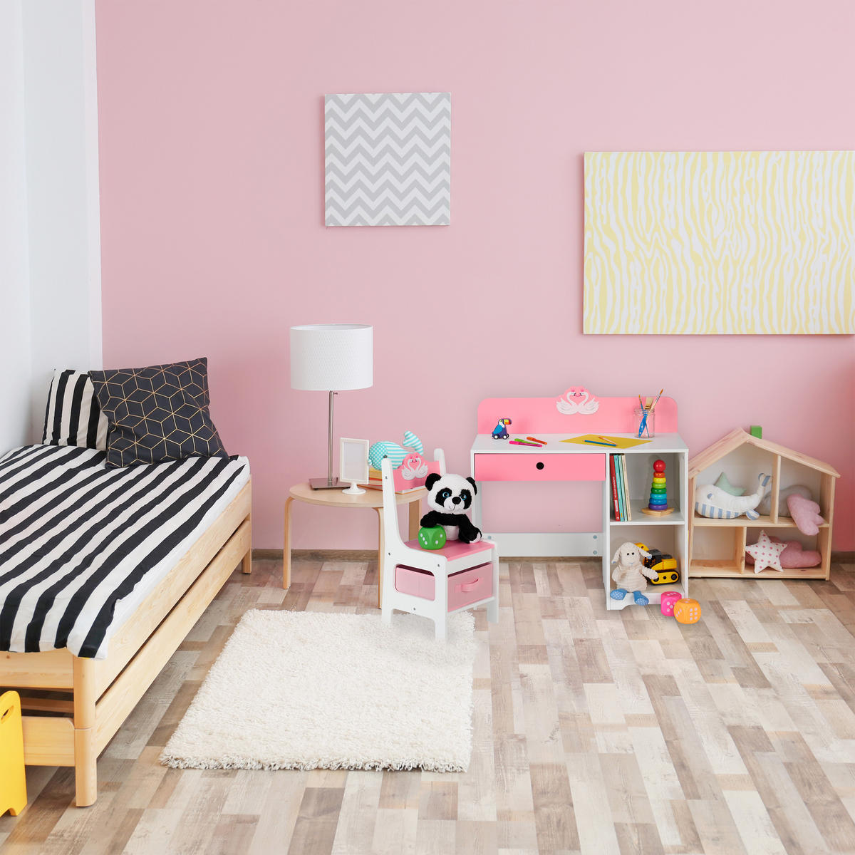 KINDERSCHREIBTISCH - Multicolor, Holzwerkstoff (80/79.5/40cm) - Relaxdays