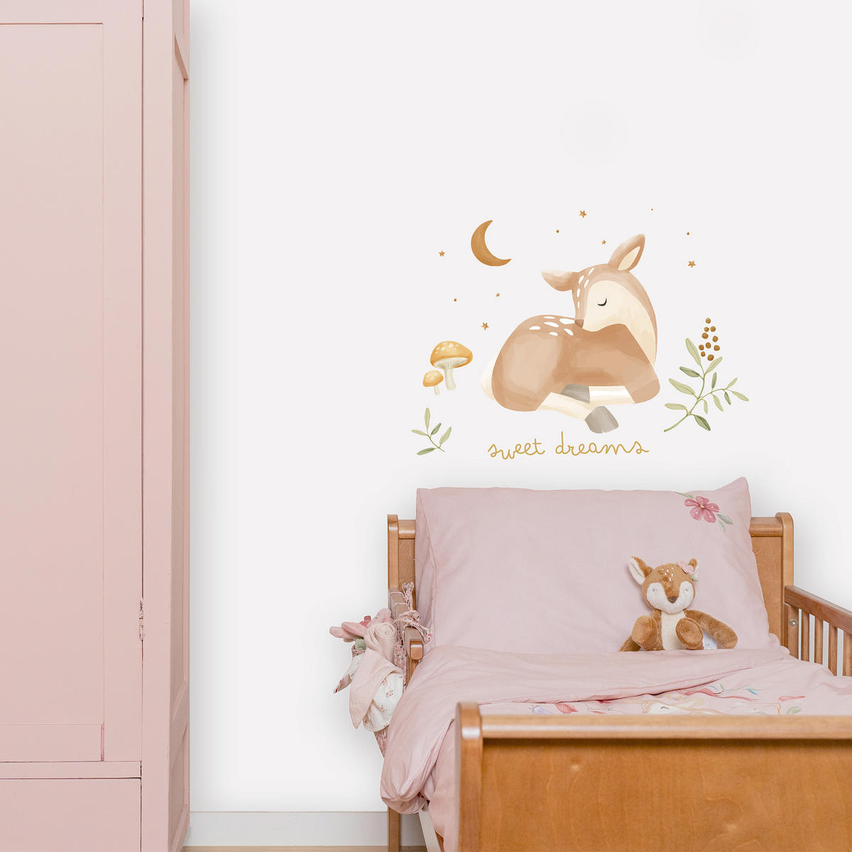 WANDAUFKLEBER Zauber Reh Süße Träume - Multicolor, Kunststoff (40/30.5/0.1cm) - Little Dutch