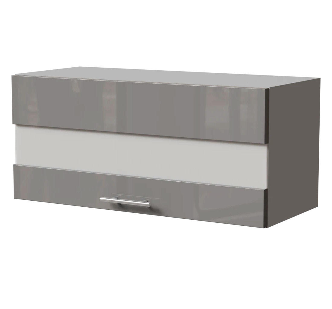 KLAPPHÄNGESCHRANK Essen W4BS/80/LAM Grau Hochglanz / Grau Matt 80 / 32,5 / 36cm - Grau, Holz/Holzwerkstoff (80/36/32.5cm) - Feldmann-Wohnen