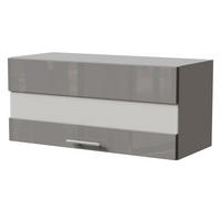 KLAPPHÄNGESCHRANK Essen W4BS/80/LAM Grau Hochglanz / Grau Matt 80 / 32,5 / 36cm - Grau, Holz/Holzwerkstoff (80/36/32.5cm) - Feldmann-Wohnen