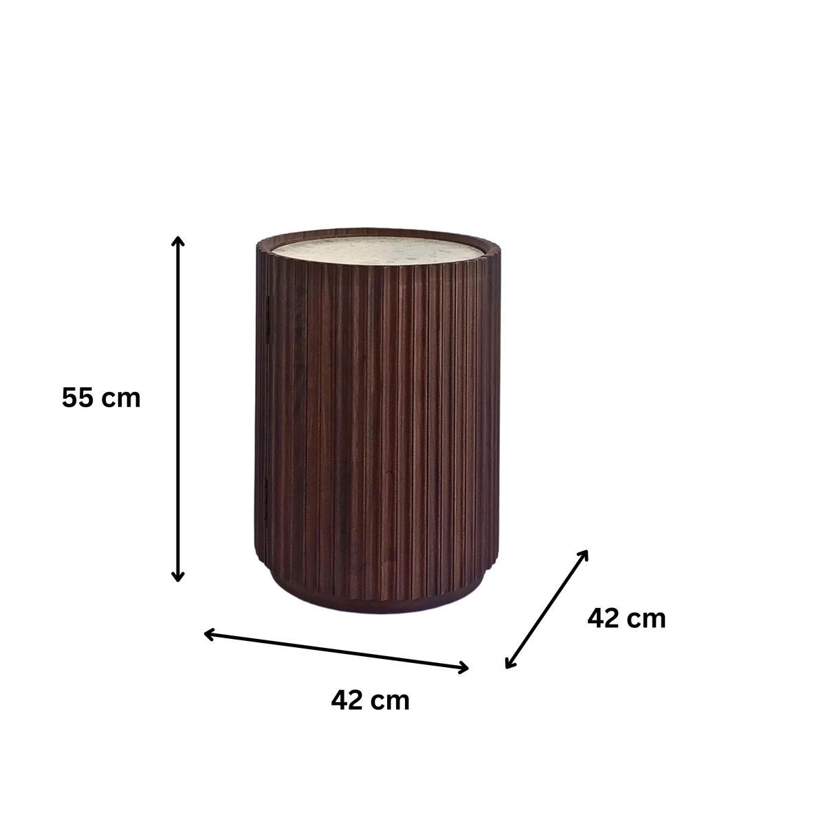 NACHTTISCH Franz 2er Set, Walnuss - Braun, Holz (42/55/42cm) - WOODEK