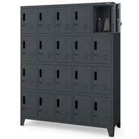 SCHLIESSFACHSCHRANK Spind TAMPA 20 Fächer172x136x45cm Anthrazit - Anthrazit, Metall (136/172/45cm) - DELUKE