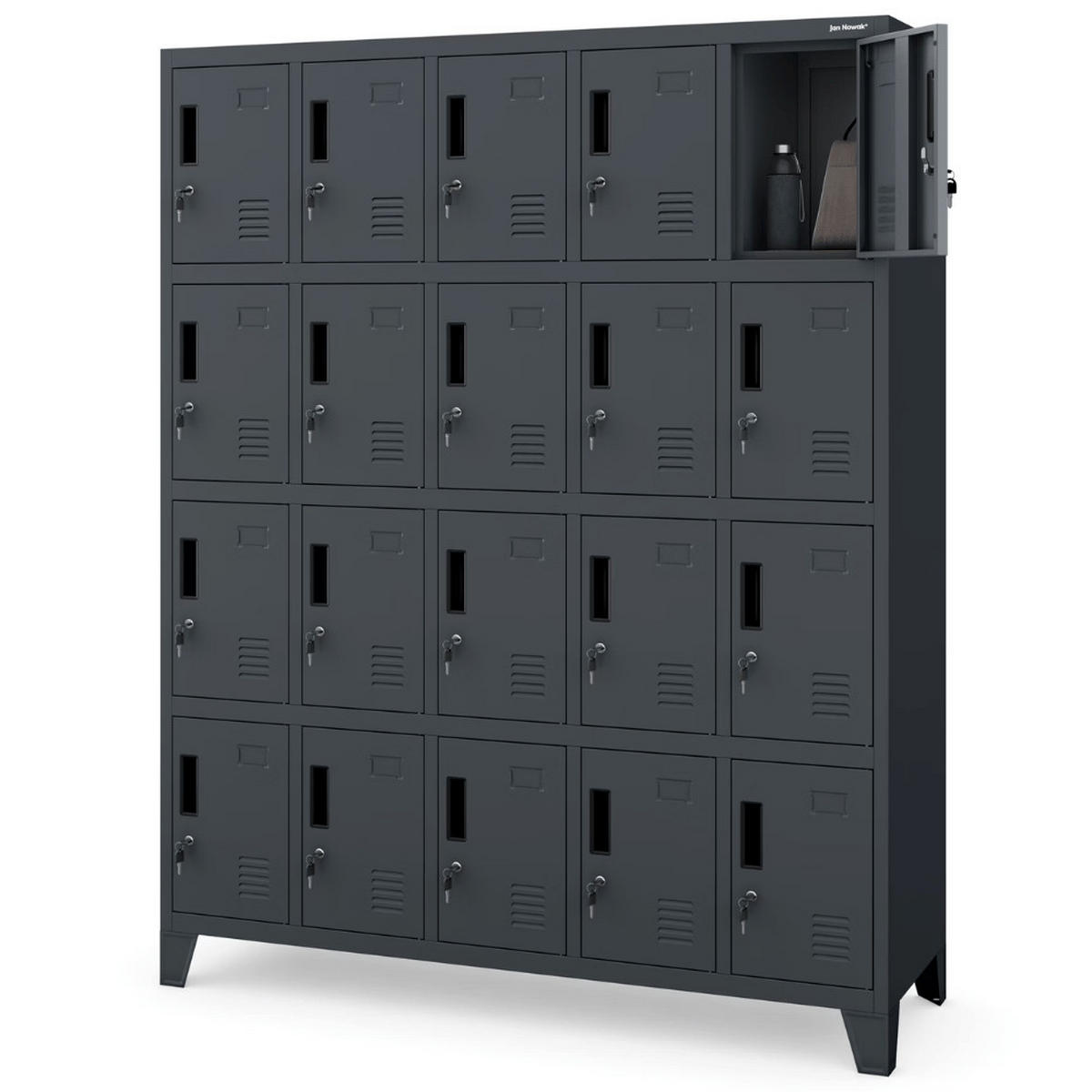 SCHLIESSFACHSCHRANK Spind TAMPA 20 Fächer172x136x45cm Anthrazit - Anthrazit, Metall (136/172/45cm) - DELUKE