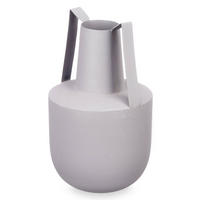 VASE Metall Pastellfarben mit Griffen 21 cm - Hellgrau, Metall (21cm) - Giftdecor