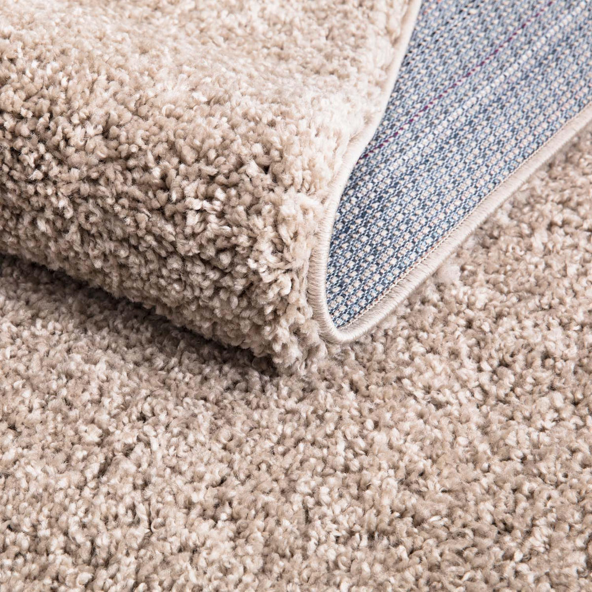 HOCHFLOR-TEPPICH City Shaggy 500 Sand 200x200 cm Rund - Beige, Textil (200/200cm) - carpet city