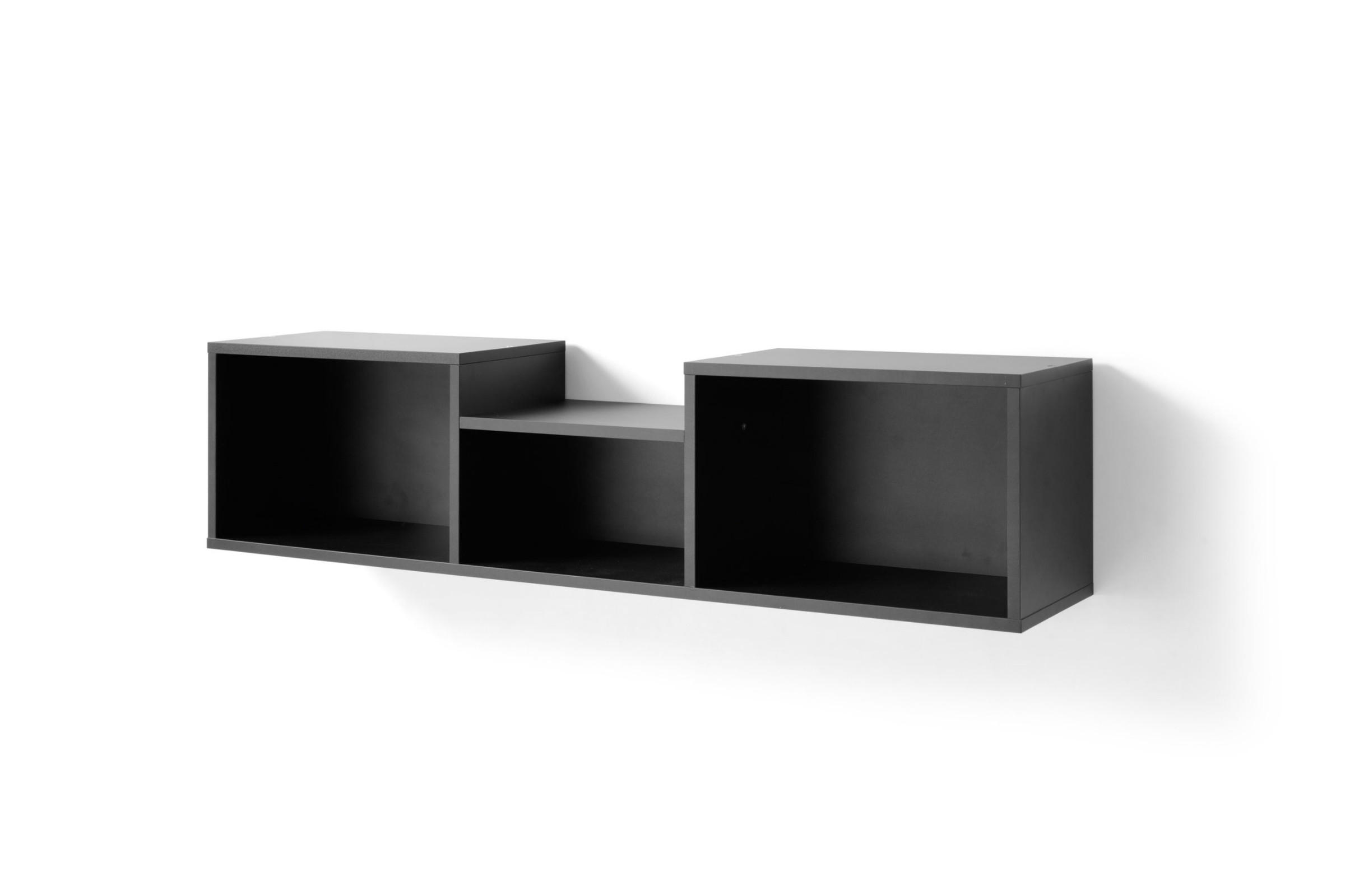 KINDER-WANDREGAL SORENTO 11 125/25/30 in Eukalyptus/Baltic Düne Eiche/Schwarzer Onyx - Eukalyptusholzfarben/Eichefarben, Holzwerkstoff (125/30/25cm) - Deine Möbel 24