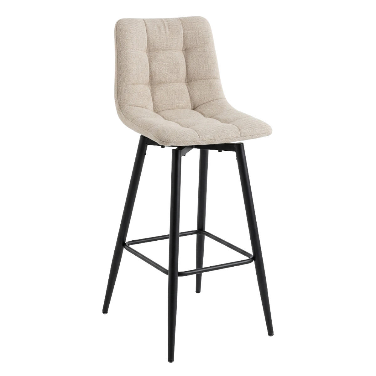 2ER-SET gepolsterter Hocker aus meliertem Stoff 42/94/51 cm - Beige, Textil (42/94/49cm) - Calicosy