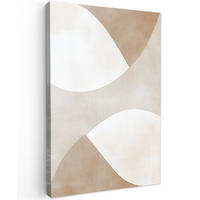 LEINWANDBILD Braun - Japandi - Abstrakt 90x140 cm - Sandfarben, Textil (90/140cm) - MuchoWow