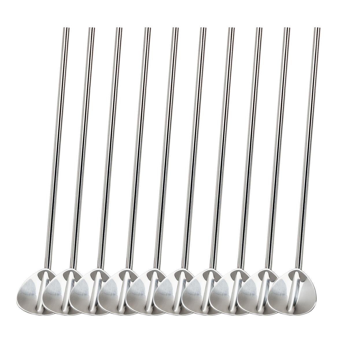 TRINKHALM-LÖFFEL 12er-Set, silber, Edelstahl - Edelstahlfarben, Metall (0.4/18.5cm) - bremermann