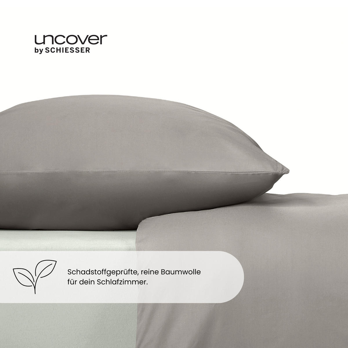 BETTWÄSCHESET Soho - Renforcé - 2-teilig - 135 x 200 cm - Hellgrau - Hellgrau, Textil (135/200cm) - Uncover by Schiesser