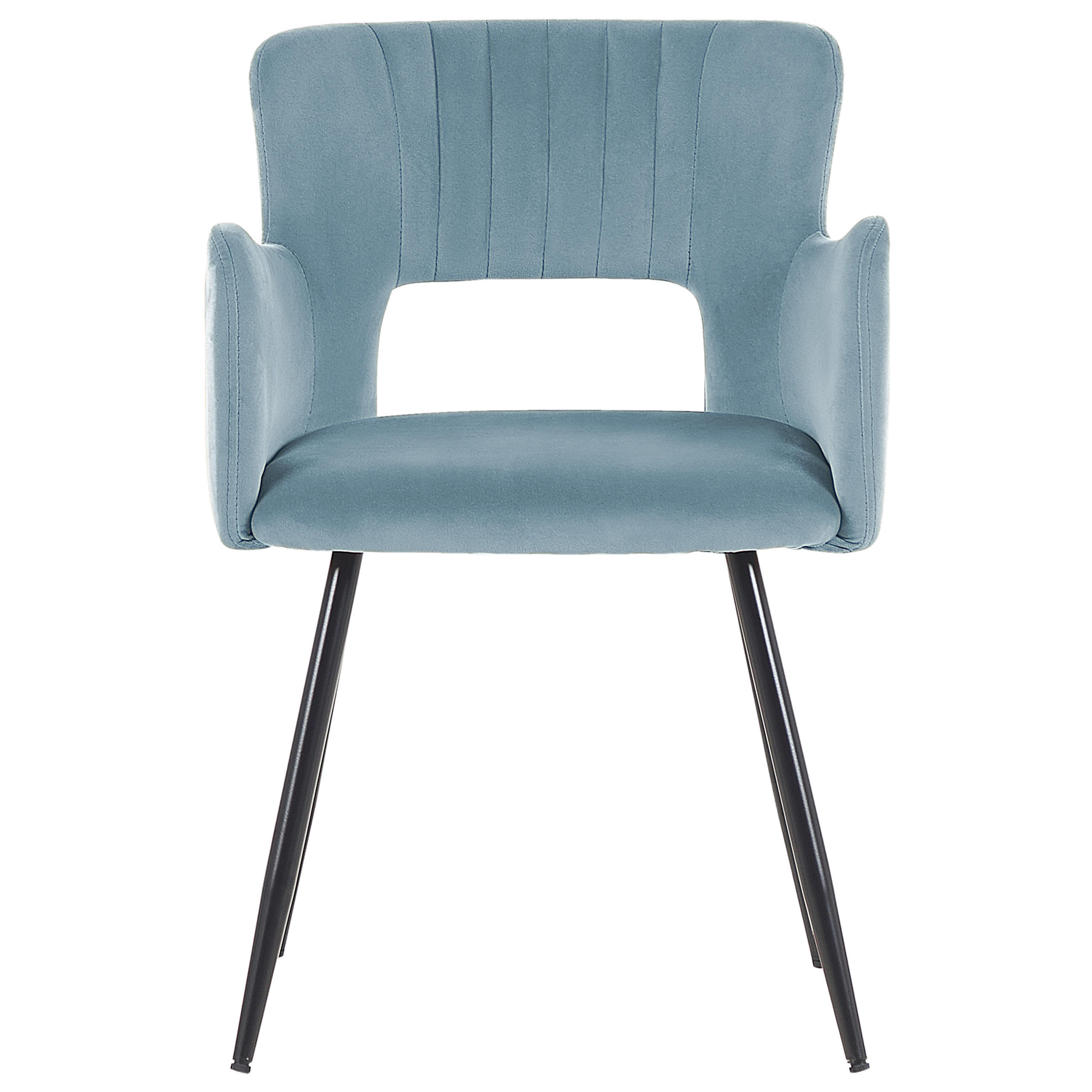 ESSZIMMERSTUHL 2er-Set Samtstoff Blau Sanilac - Hellblau, Textil/Metall (52/75/44cm) - Beliani