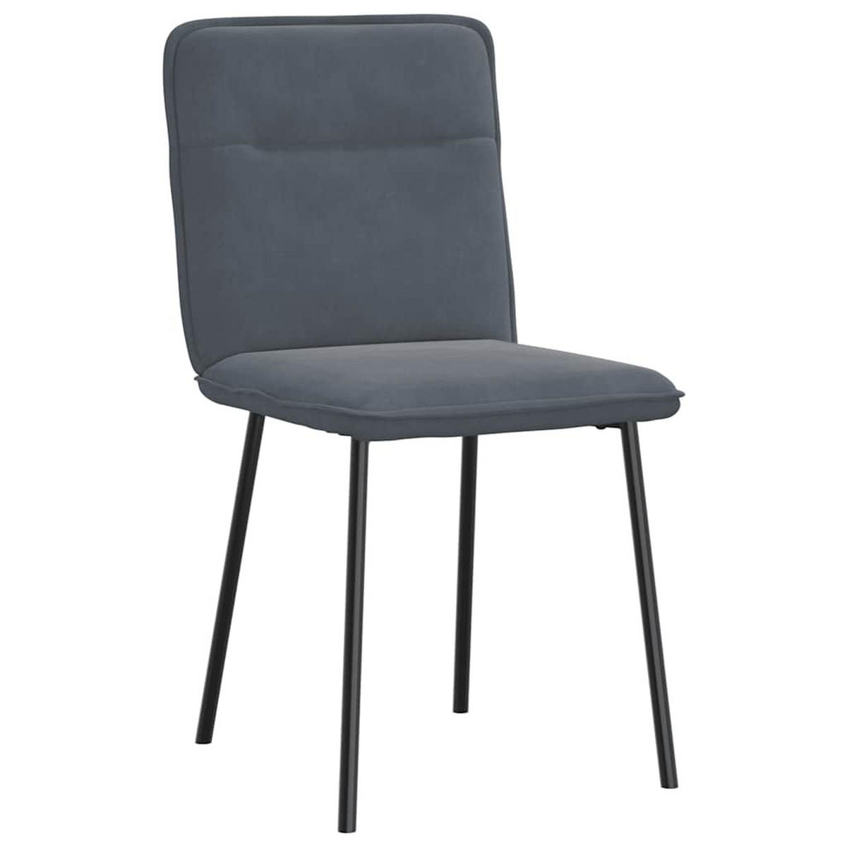 ESSZIMMERSTÜHLE 2 Stk. Dunkelgrau Samt 45*54*83cm - Dunkelgrau, Metall (45/83/54cm) - ZMH