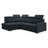 ECKSOFA Oslo 2rRLXp, Seite: Links LXP+R+2R - Silberfarben/Dunkelblau, Holz/Textil (250/200cm) - MIRJAN24