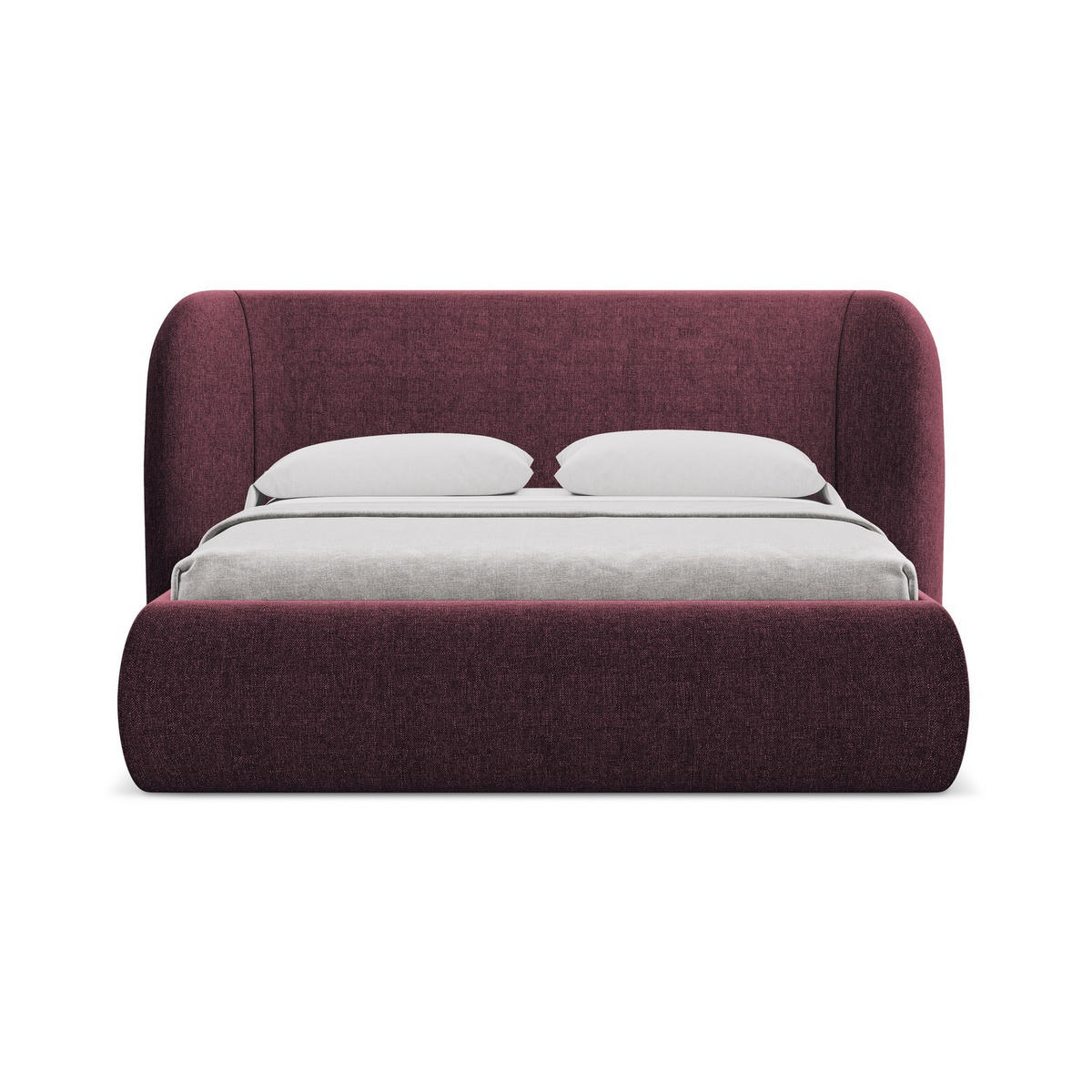 POLSTERBETT mit Bettkasten und Lattenrost 230x215 Rot - Rot/Weinrot, Kunststoff/Textil (180/200cm) - LaMiaSofa