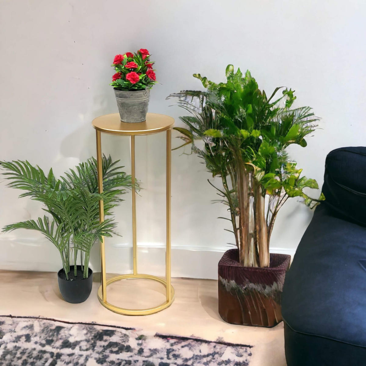 BLUMENHOCKER Metall Gold Rund 70 cm - Goldfarben, Metall (30/70/30cm) - DanDiBo