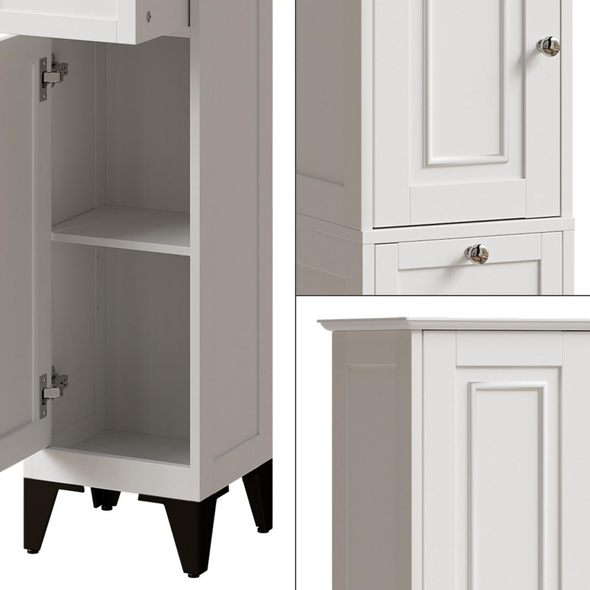 HOCHSCHRANK Vanity Weiß 32 x 175 cm - Weiß, Holzwerkstoff (32/175/30cm) - Vicco